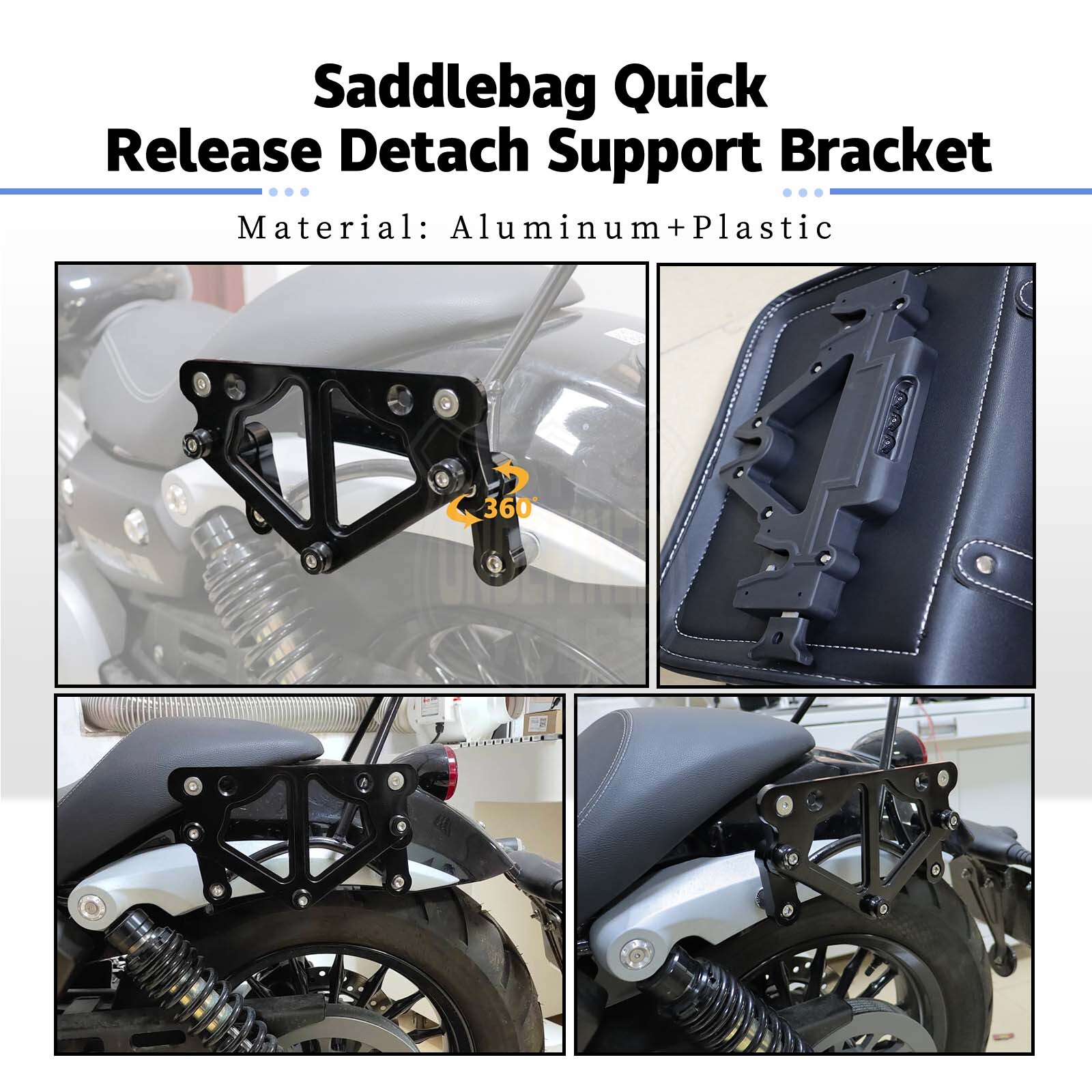 Universal Quick Release Saddlebag Pannier Mounting Kit Lockable Mount For Harley