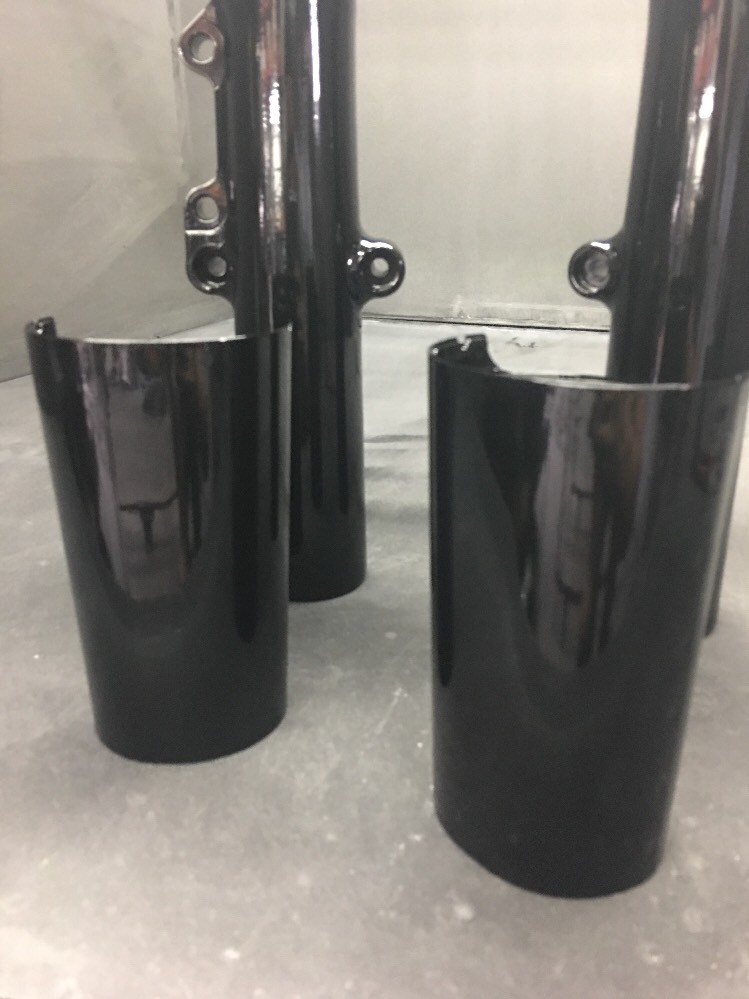 Harley TOURING 2014-2026 ELECTRA GLIDE Fork Sliders LEGS GLOSS BLACK POWDER COAT