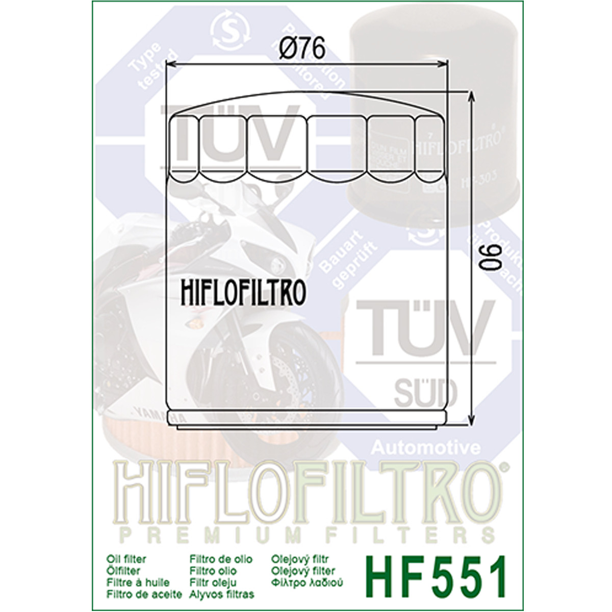 Hiflofiltro HF551 Oil Filter 3 Pack Moto Guzzi 1100 California EV, Stone 1100