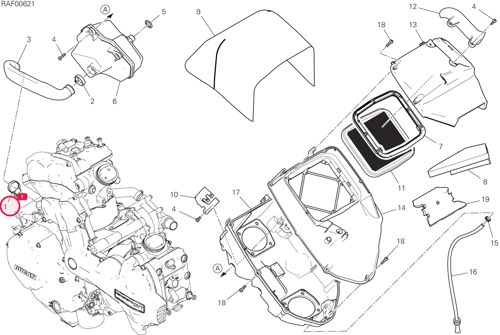 Ducati Clamp 20-32 mm 74141861A – Fits Various Models 2008-2026