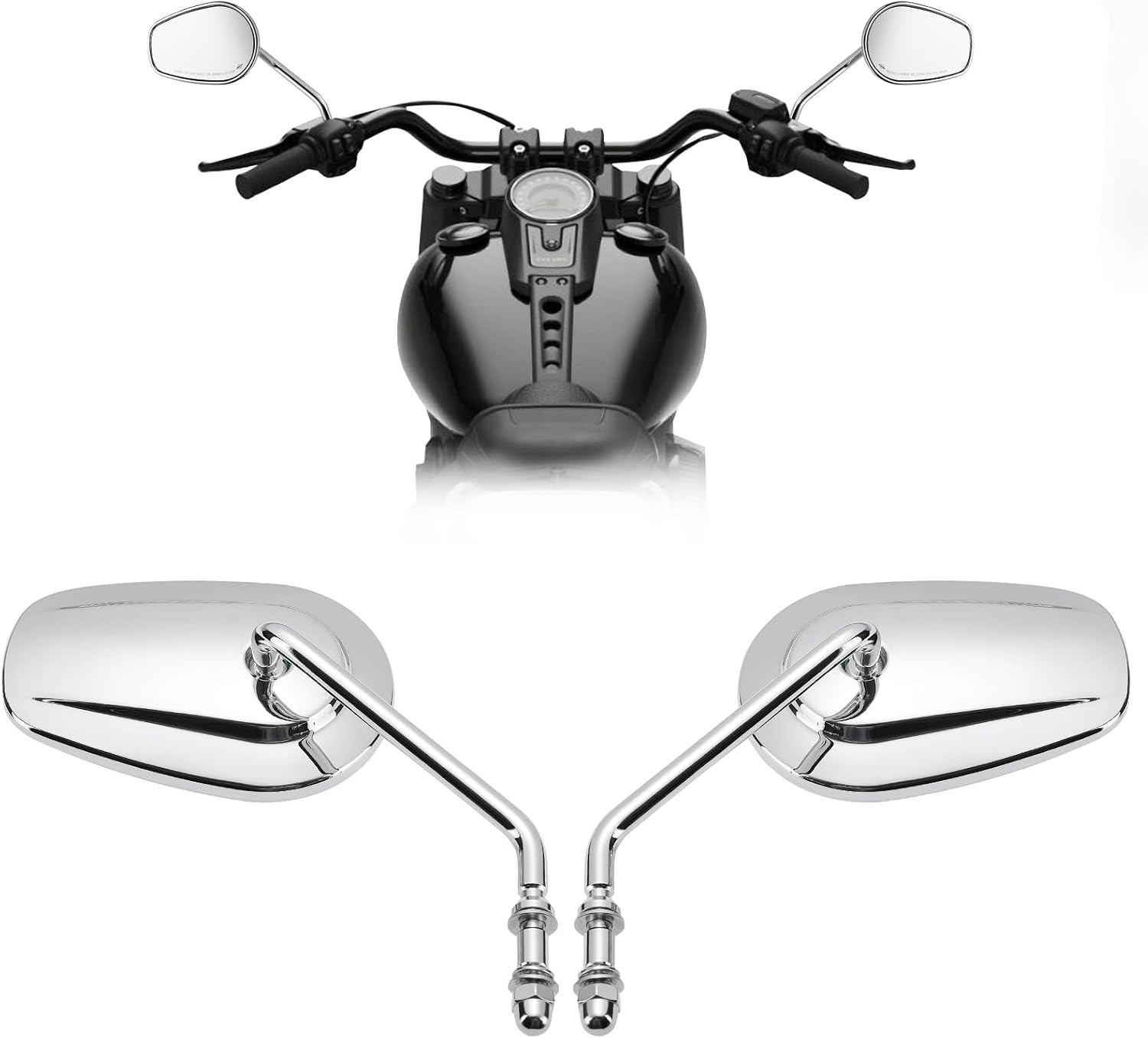 Motorcycle Mirrors M8 Rear View Side Handlebar Mirrors 360 Degree Adjustment …