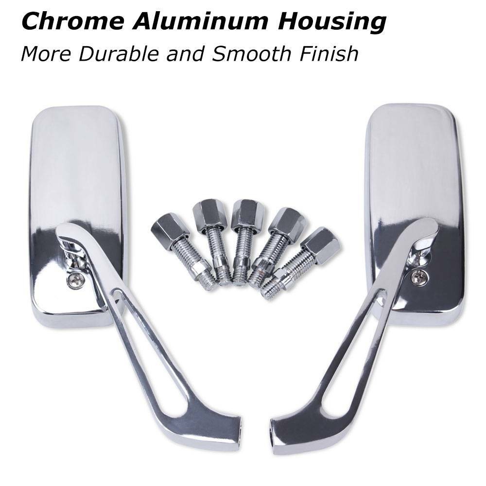 Rectangle Motorcycle Rear View Side Mirrors For Harley Street Glide Road King US