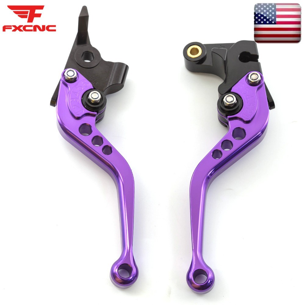 A Pair Short Brake & Clutch Levers Purple For Kawasaki ninja 500 Z500 2024-2025