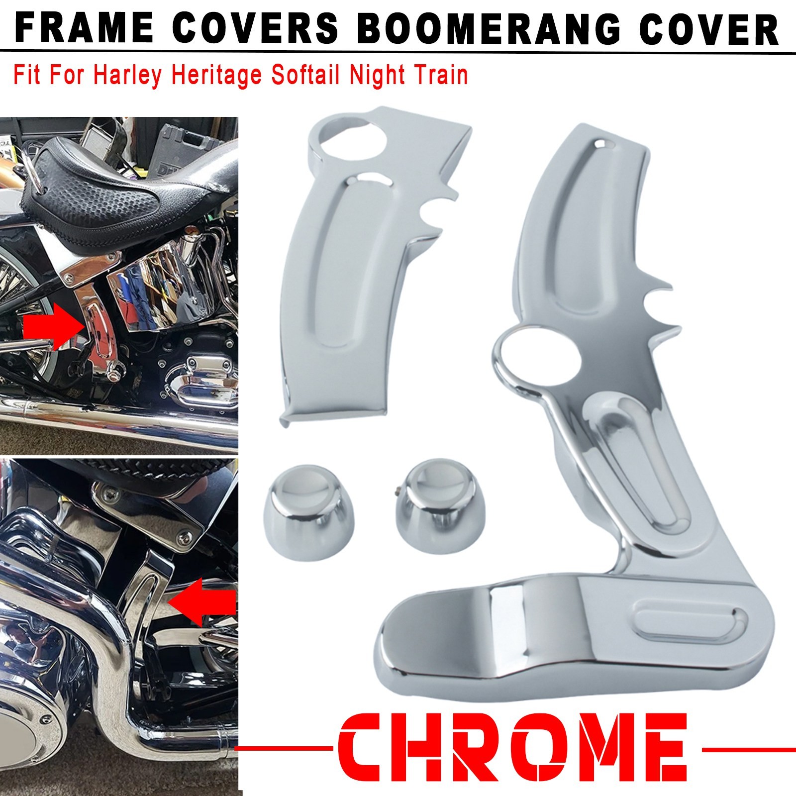 Boomerang Frame Cover For Harley Heritage Softail Classic FLSTC 2008-17 Breakout