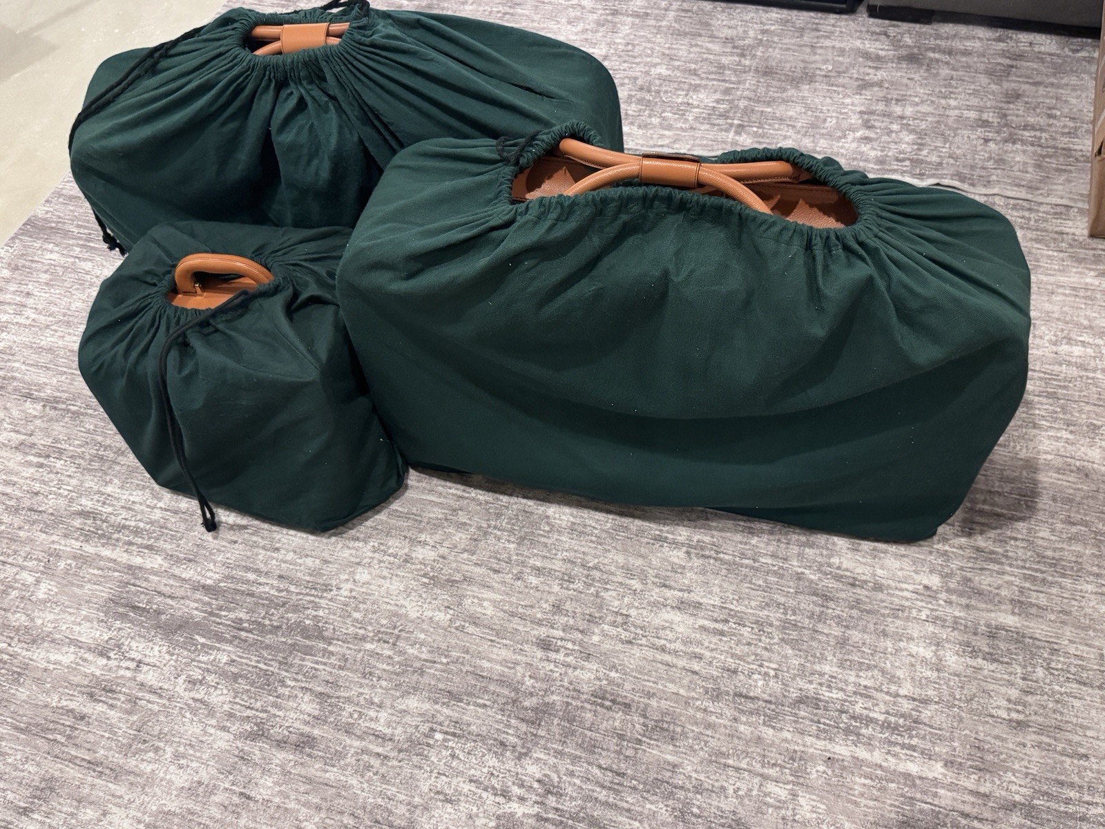 Ferrari 456 GT Schedoni 3-Piece Tan Leather Luggage Set OEM w/ Dust Bags Key