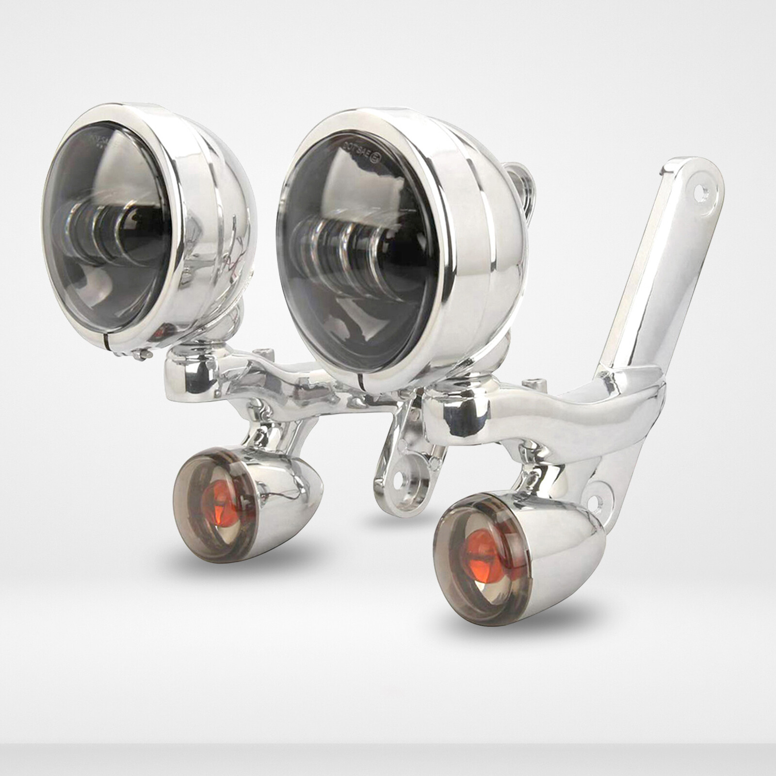 4.5”Chrome Passing Fog Light Brackets for Harley Road King/Touring/Street Glide