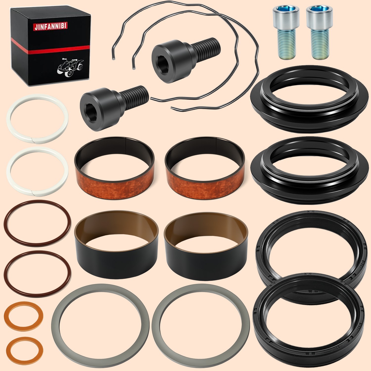 Front End Fork Leg Seals Rebuild Kit 49mm for Harley Electra Road Glide 2014-18