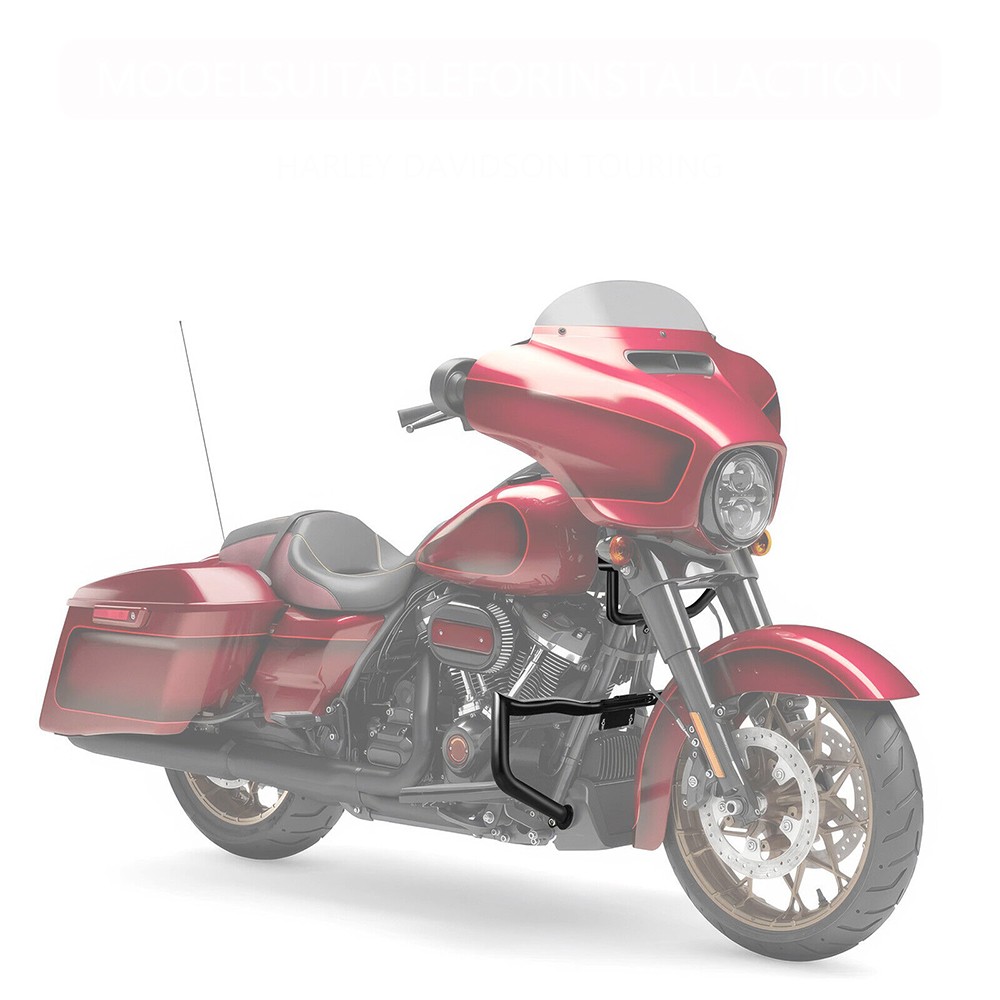 Vivid Black Chopped Engine Guard Fairing Support For Harley Road Glide 2009-2023