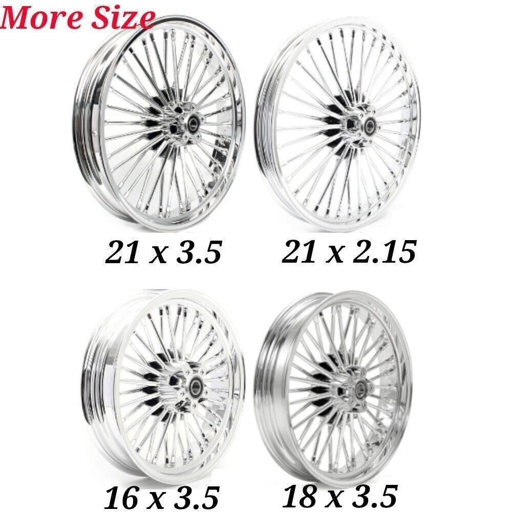 Chrome 21×2.15 Fat Spoke Front Wheel Dual Disc For Harley Dyna FXDB FXDL Used