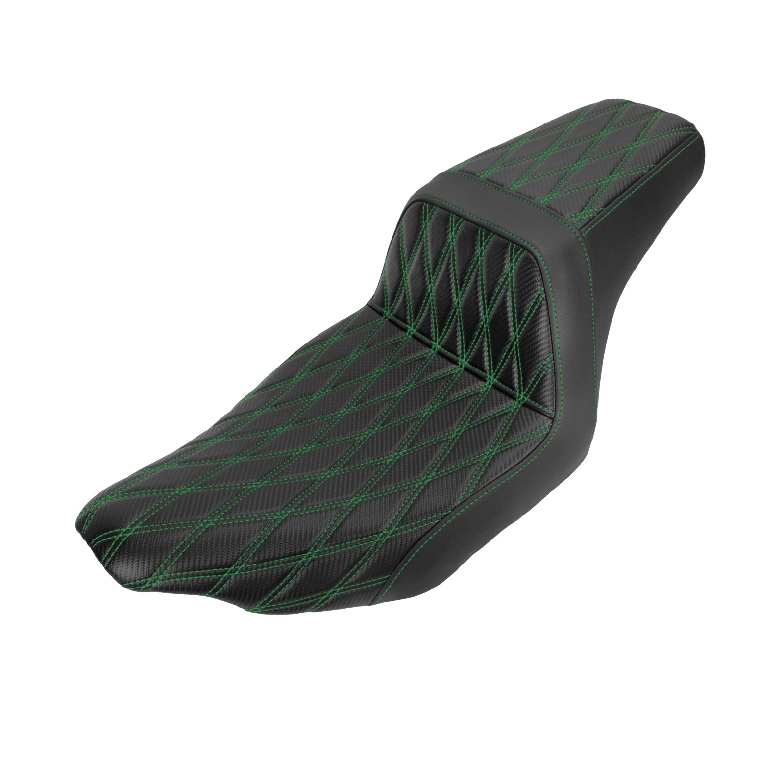 Black Motorcycle Seat Green Lattice For Harley Touring 24 up Street Road Glide