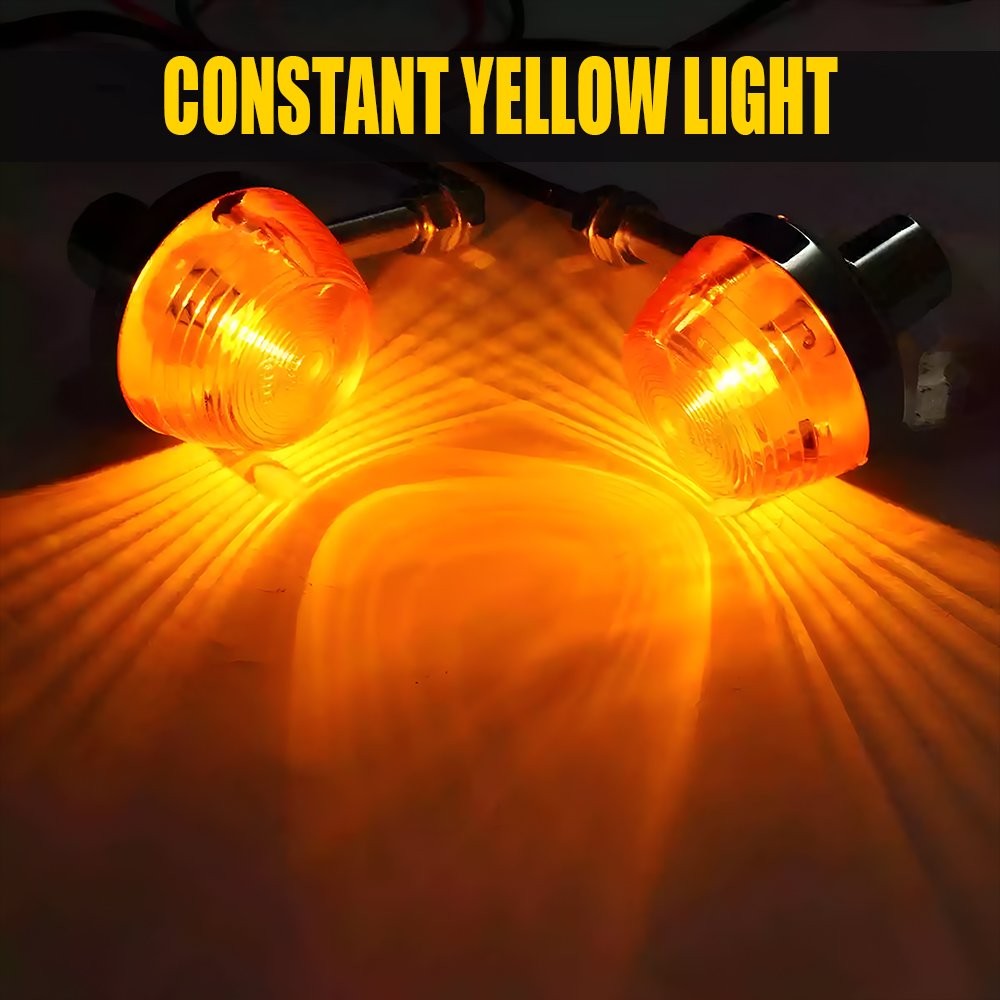 Universal Fit 12V Motorcycle M10 Turn Signal Light Front / Rear Amber Lamp Pair