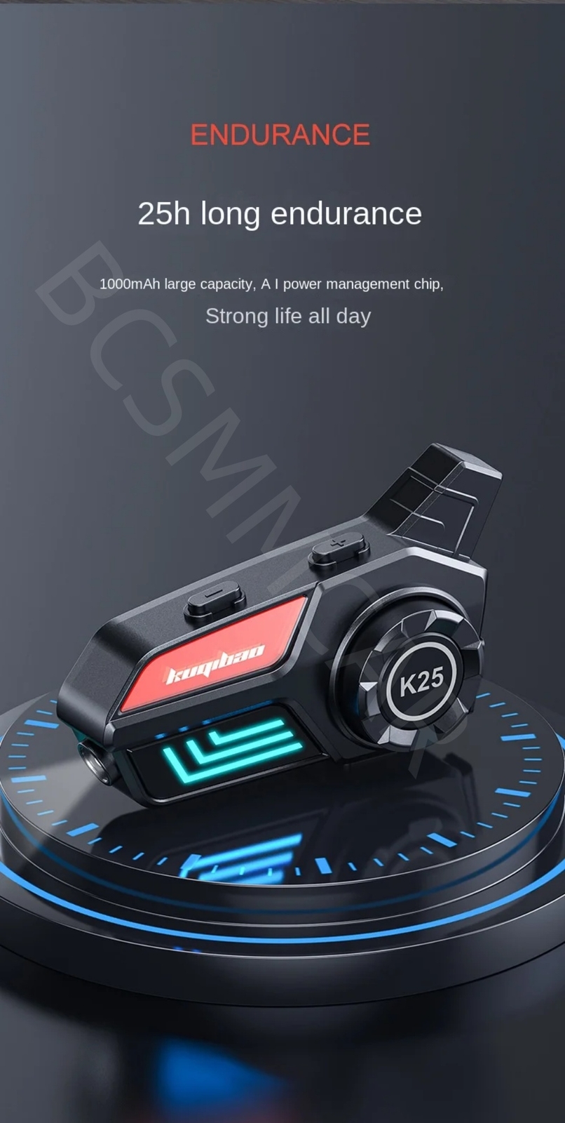 Bluetooth 5.3 Motorcycle Helmet Headset Waterproof Headphone Hands Free Speaker
