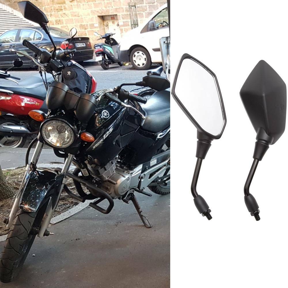 For 2019 2018 2017 2016 Yamaha YBR125 Black Motorcycle Rear View Side Mirrors US