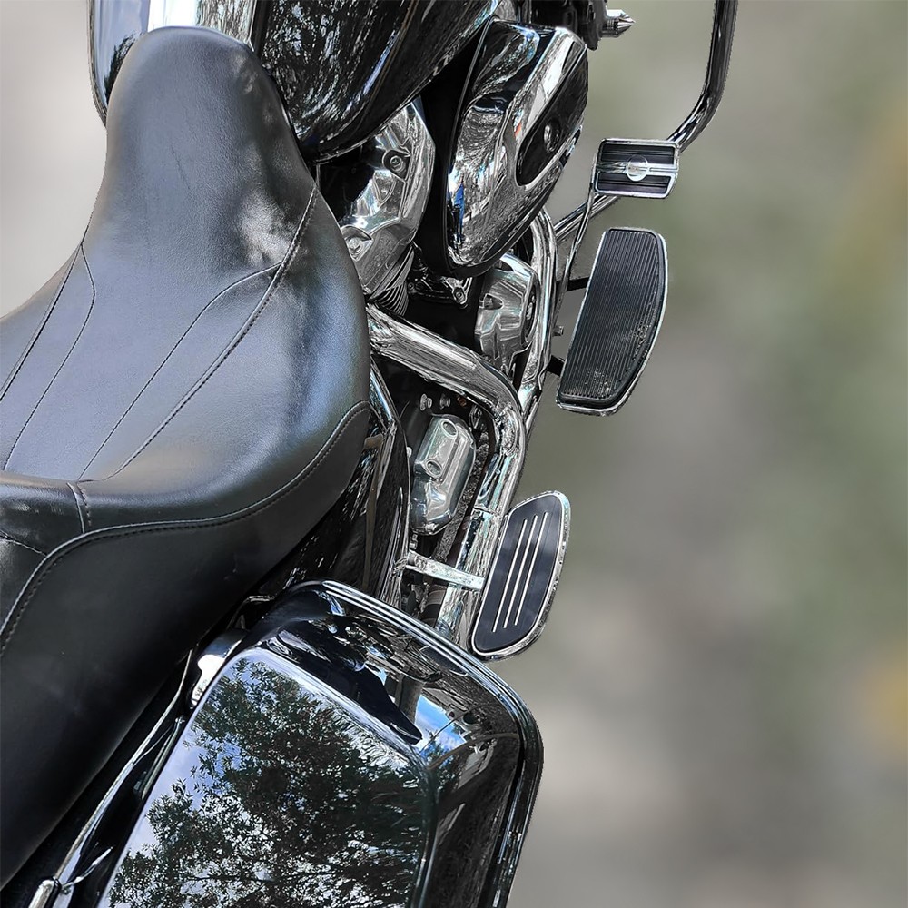 For Harley Road King FLHR 1994-2023 Chrome Passenger Footboard Rear Floorboards