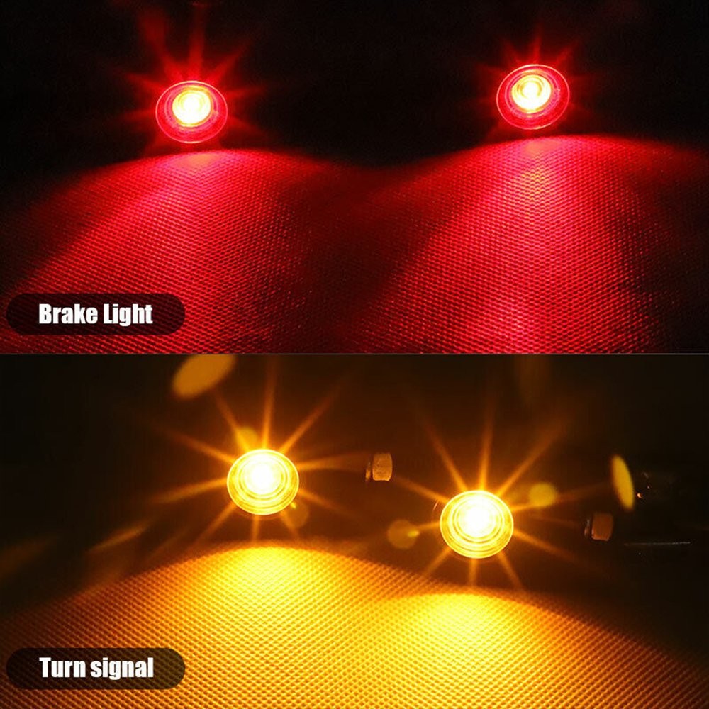 Motorcycle LED Bullet Mini Turn Signal Brake Light Blinker For Bobber Caf H