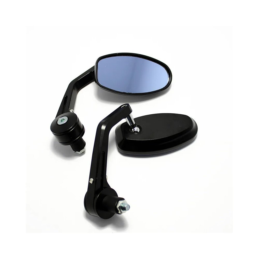 1 Pair 7/8″ 22mm Motorcycle Rear View Handle Bar End Side Rearview Mirrors Black