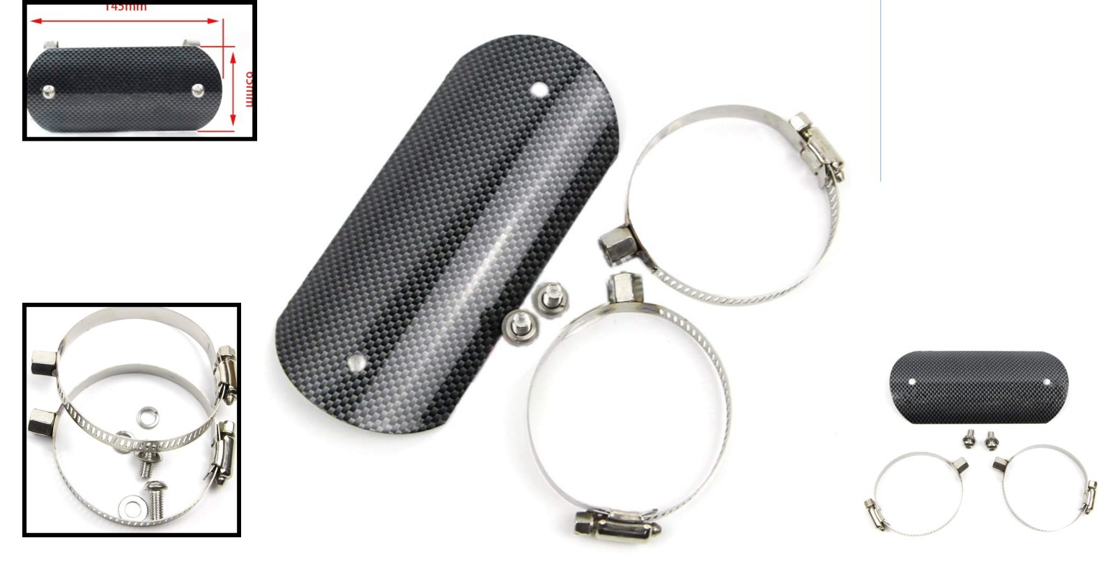 Durable Motorcycle Muffler Protector – Stainless Steel Heat Shield with Clamps
