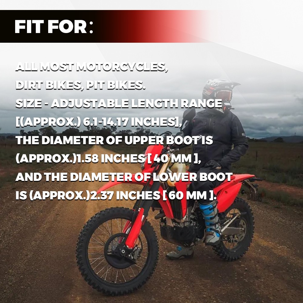 Pair Rubber Front Fork Dust Cover Gaiters Gaitors Motorcycle Boot Shock Absorber