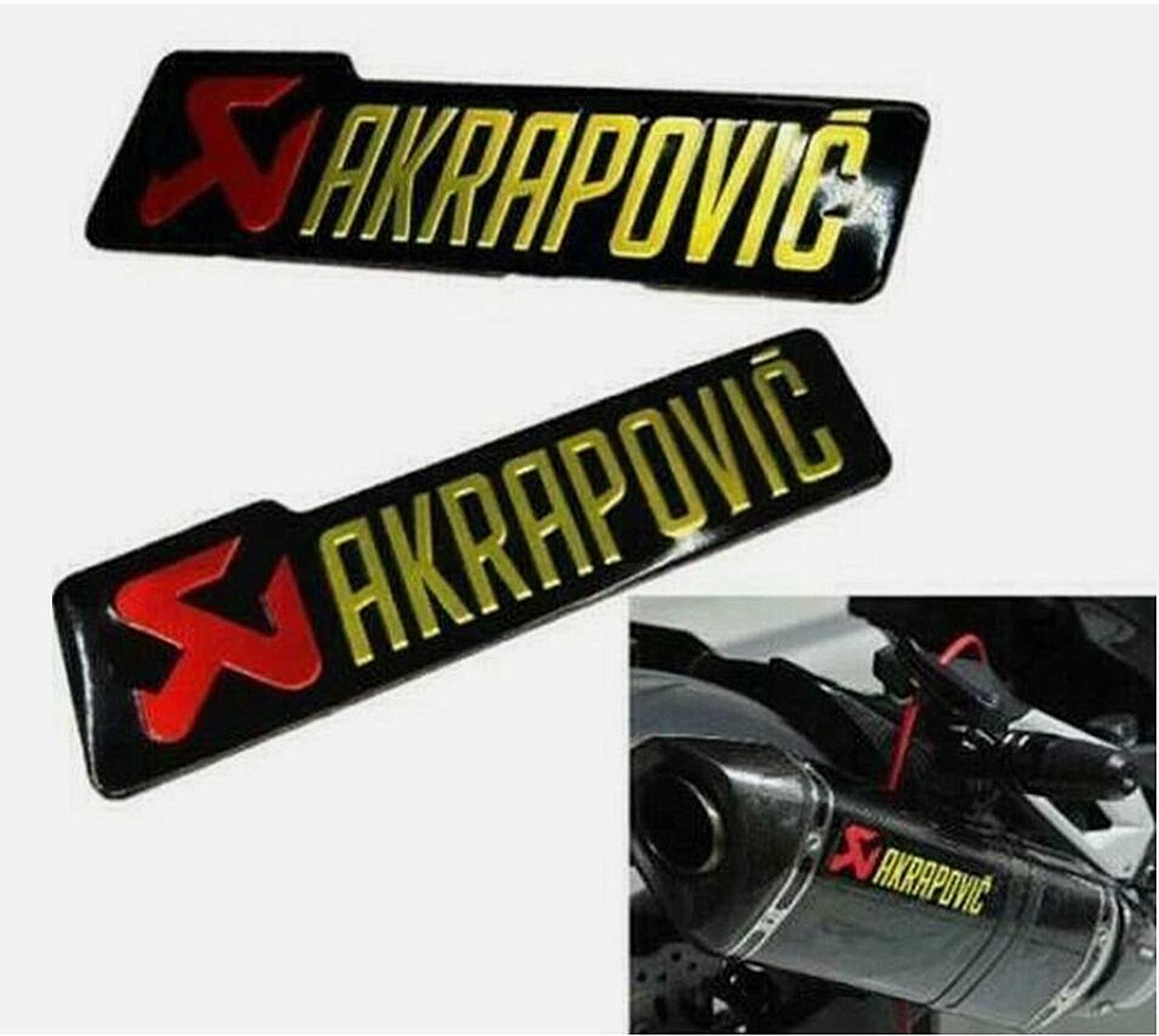 2Pcs Motorcycle AKRAPOVIC Aluminium Heat-Resistant Exhaust Pipes Decal Sticker