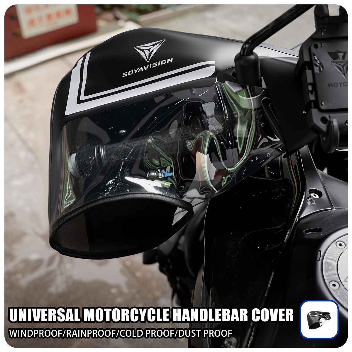 Thermal Motorcycle Handlebar Muffs Waterproof Windproof Scooter Motor Gloves