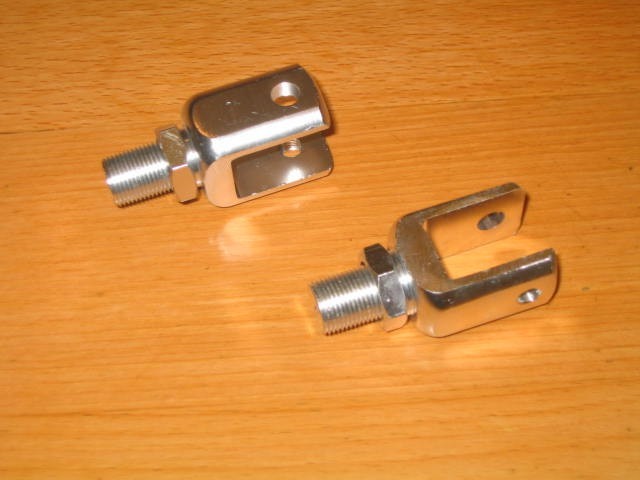 2 x Clevis U type end Fits My all most Air Shock Absorbers Bottom Clevis Silver
