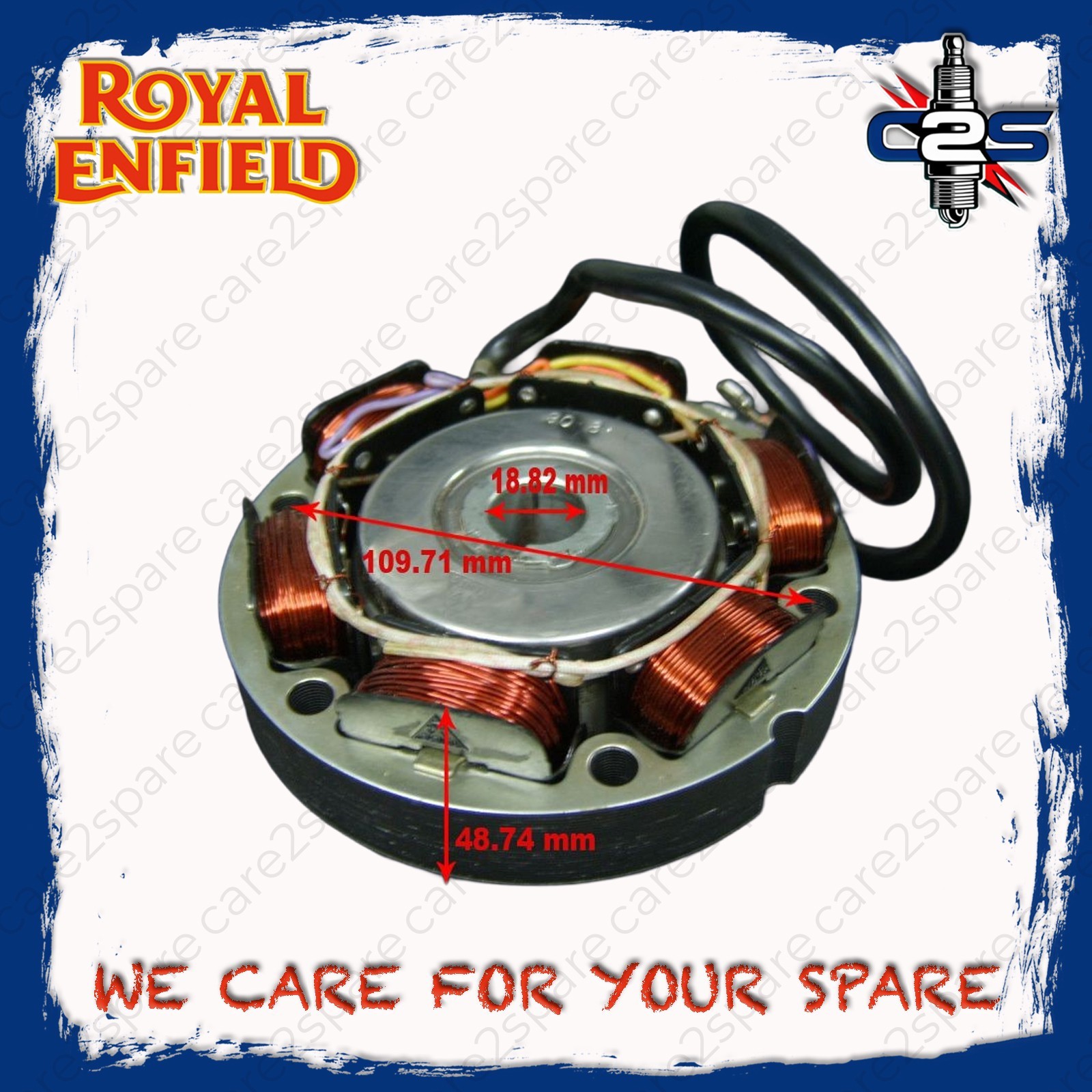4 Wire 12V AC DC Alternator for Royal Enfield Bullet 350 1955 Bullet 500 2000