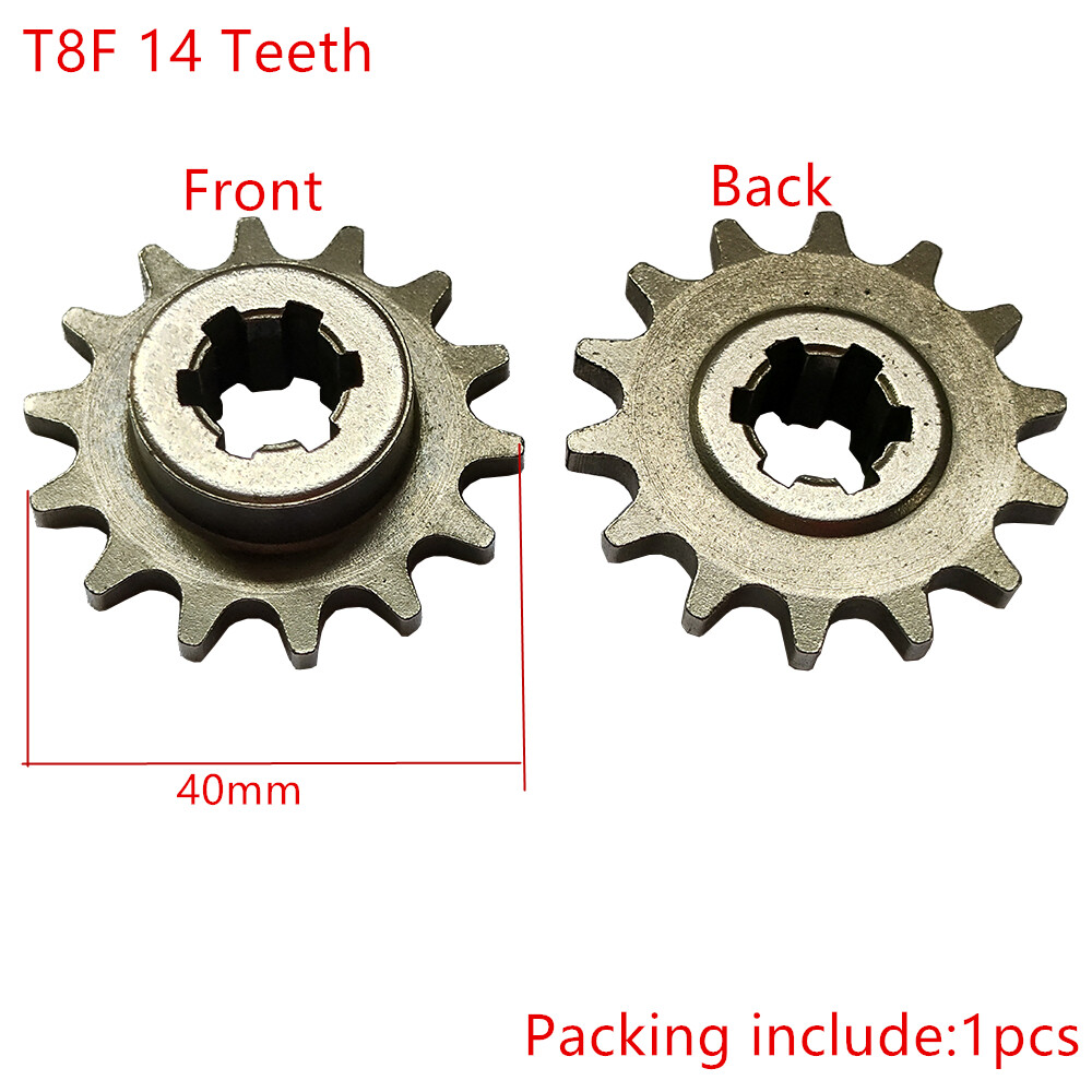 Front Gear Box Sprocket T8F 14T Chain Cog Flywheel For 43-49cc Minimoto ATV Bike