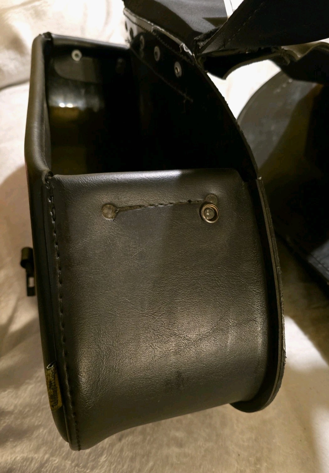 Willie & Max Universal Saddlebags Black Faux Leather Slant Throw-Over Motorcycle