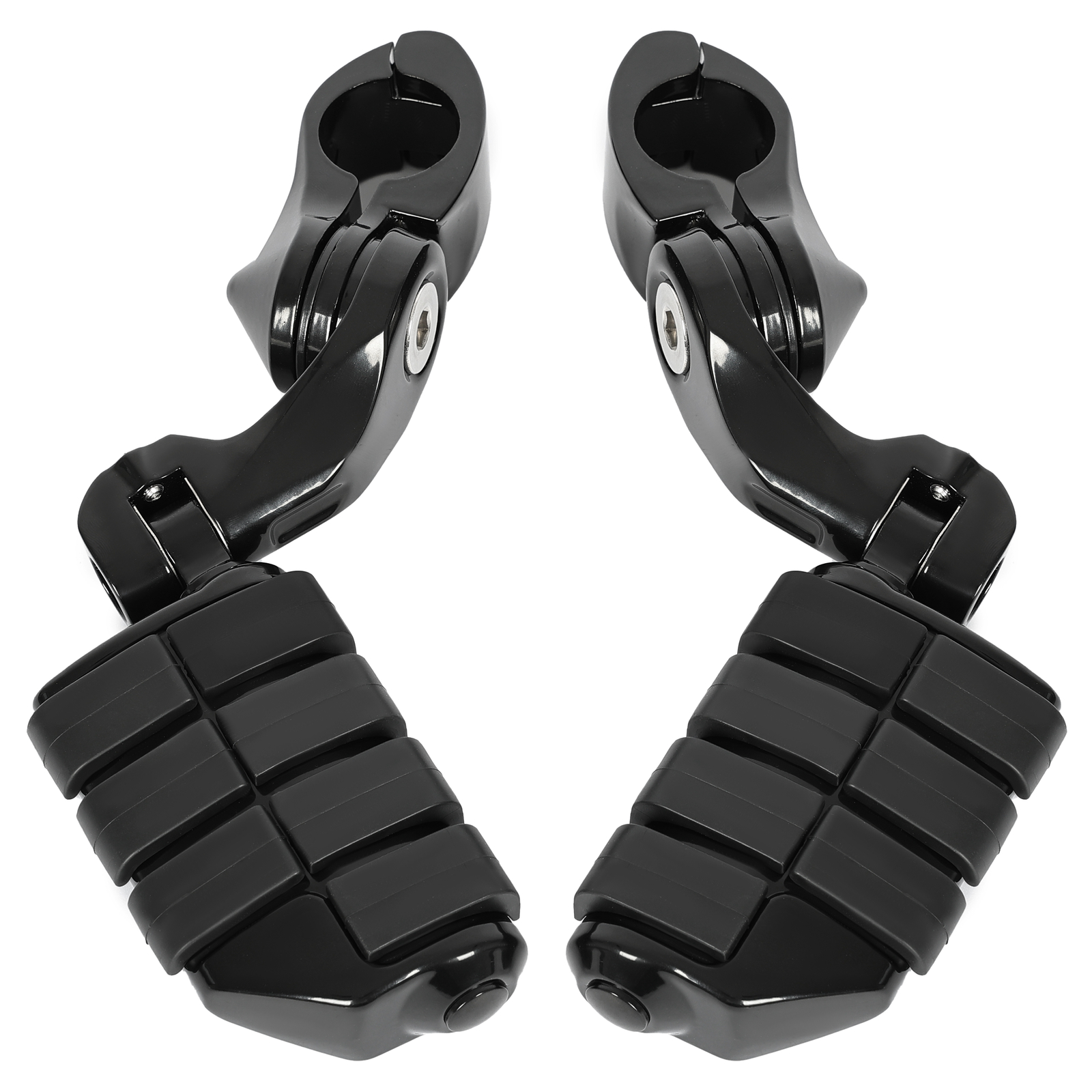 Black Highway Engine Guard Foot Pegs Footrest For Harley Touring 1.25″ Crash Bar