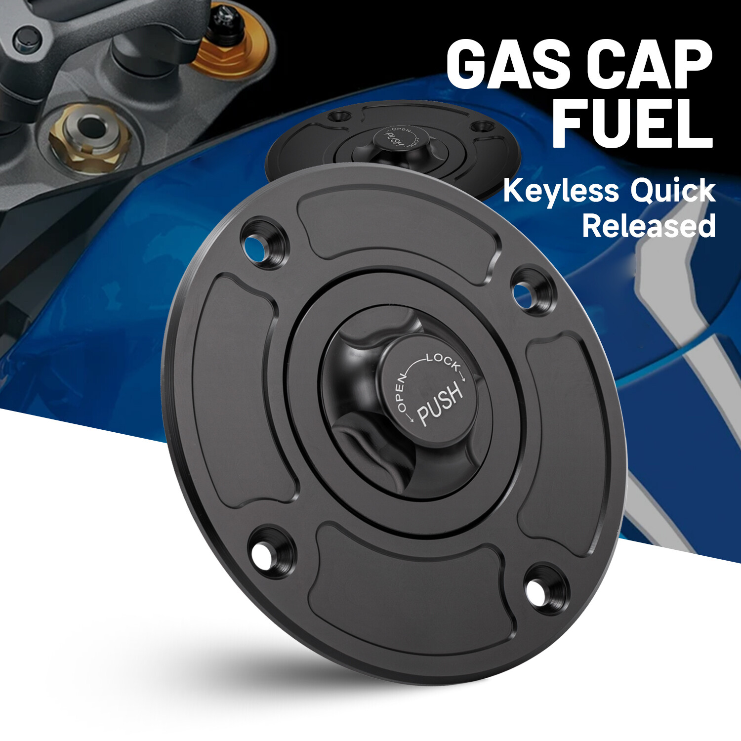 Motorcycle Keyless Fuel Gas Tank Cap For Suzuki GS600F 00-01 GSF1200 2000-2004