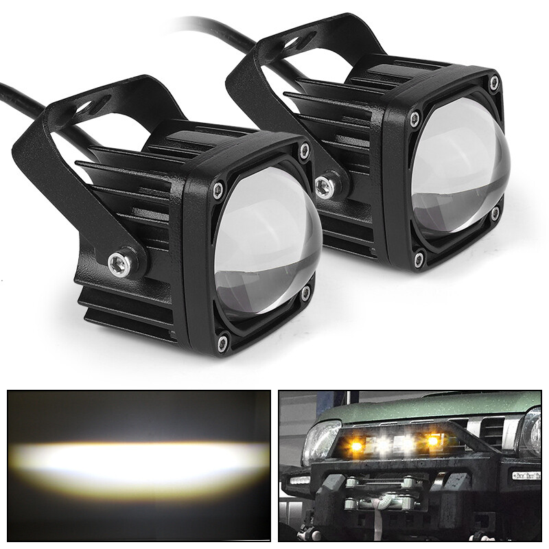 2x 2″ LED Work Light Bar Yellow White Spot Fog Offroad Driving Truck SUV ATV 8D