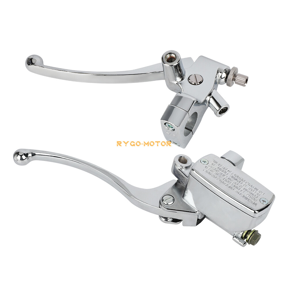 1″ Motorcycle Handlebar Hydraulic Brake Master Cylinder & Clutch Lever Chrome