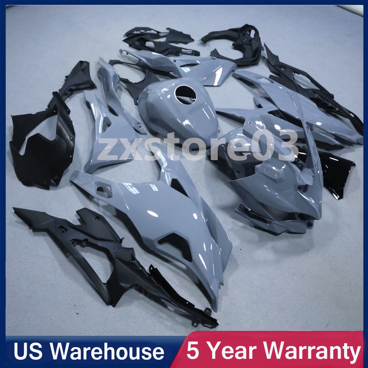 Nardo Gray Grey Fairings Body Kit For Kawasaki Ninja ZX4R ZX4RR/ZX25R 2023-2025