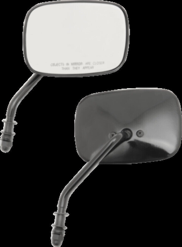 Drag Specialties Style Rectangular Mirrors, Short Stem – Black HARLEY DAVIDSON