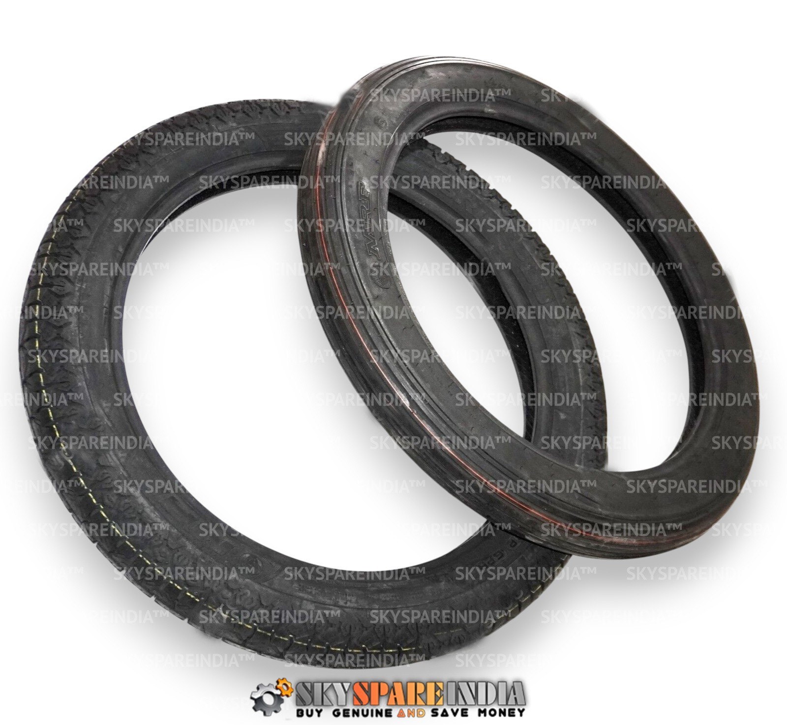 19” Front & Rear MRF Tyre Tube Set Compatible With Royal Enfield Bullet 350 500