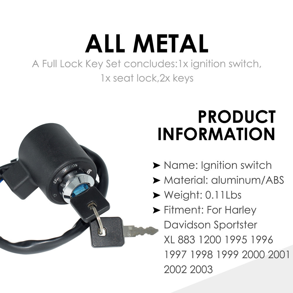 Ignition Switch Lock key Fit For Harley Davidson Sportster XL 883 1995-2003 2000