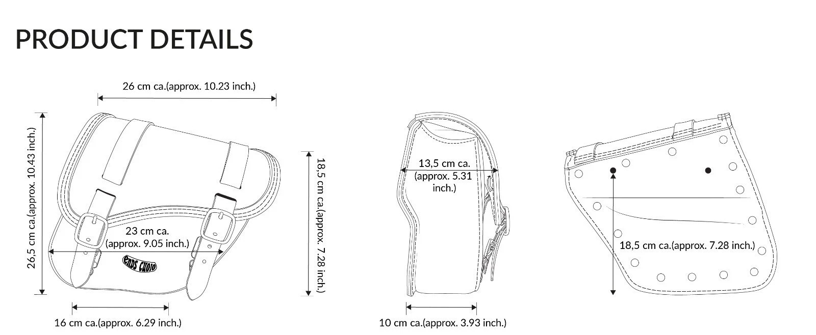 LEATHER SADDLE BAG LEFT SIDE FOR 2023 – 2024 INDIAN SPORT CHIEF ENDSCUOIO