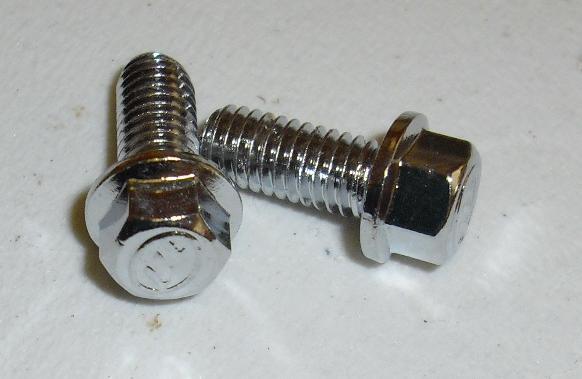 3 EACH BOLT, 6×14 8MM HEX HEAD WITH FLANGE CHROME (303Yx3)