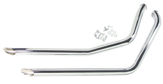 Chrome Slash Cut 2″ Drag Pipes Exhaust For 86-06 Harley Softail FLST FXST 90025