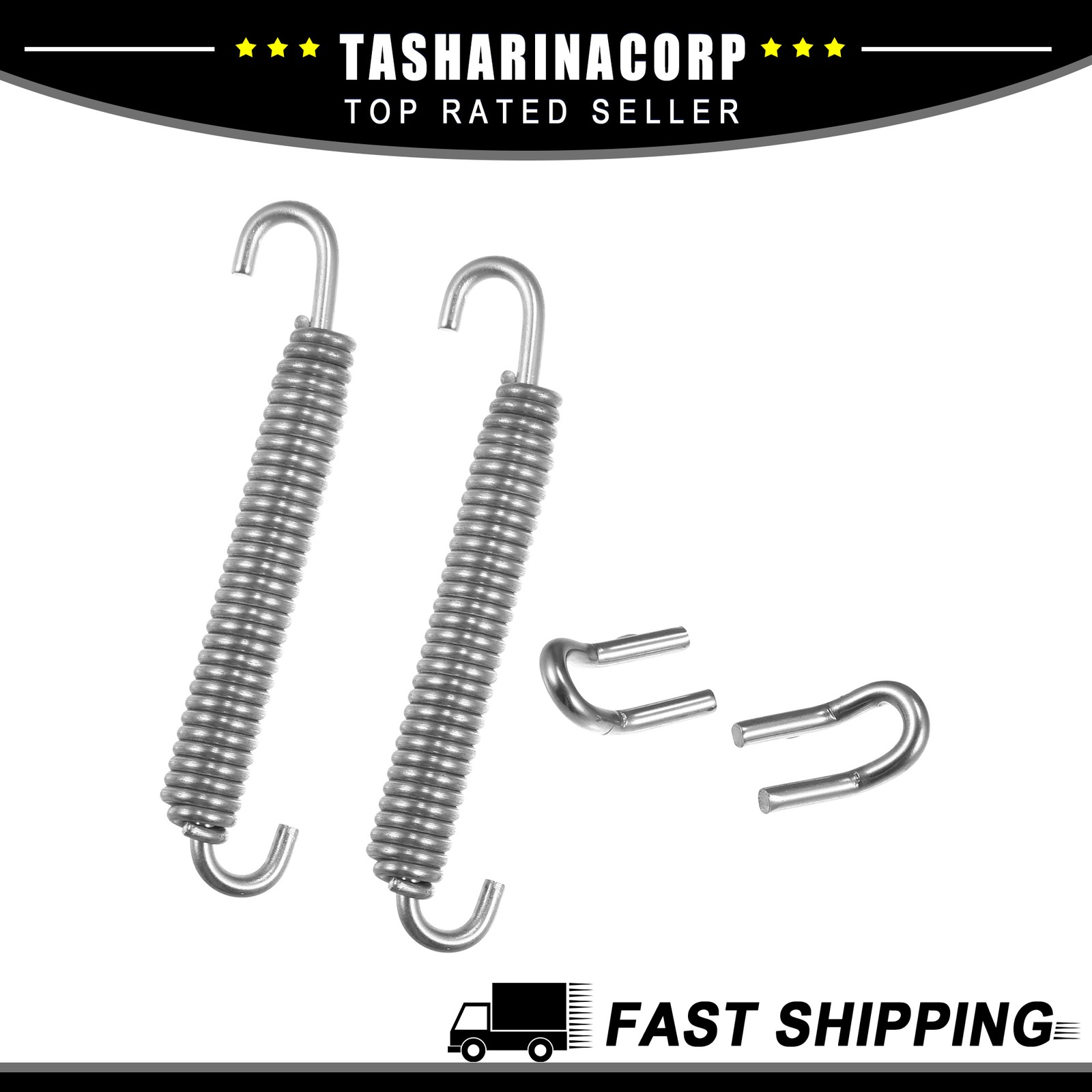 Universal Piece of 2 Motorcycles Exhaust Pipe Spring 80mm 3.15″ Stainless Steel