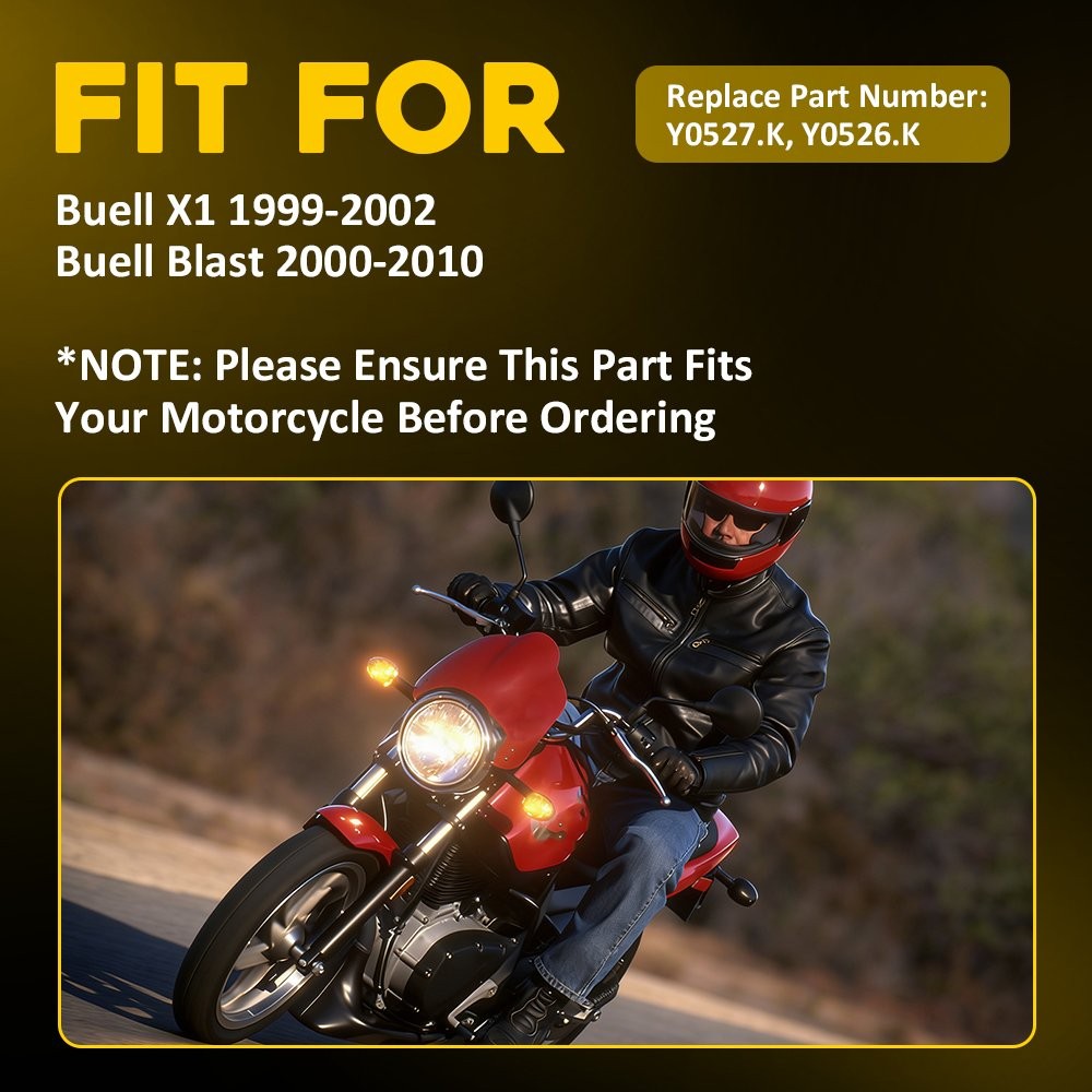 For Buell X1 99-02 Blast 00-10 Smoked Amber Turn Signal Light Pair Y0526.K M10