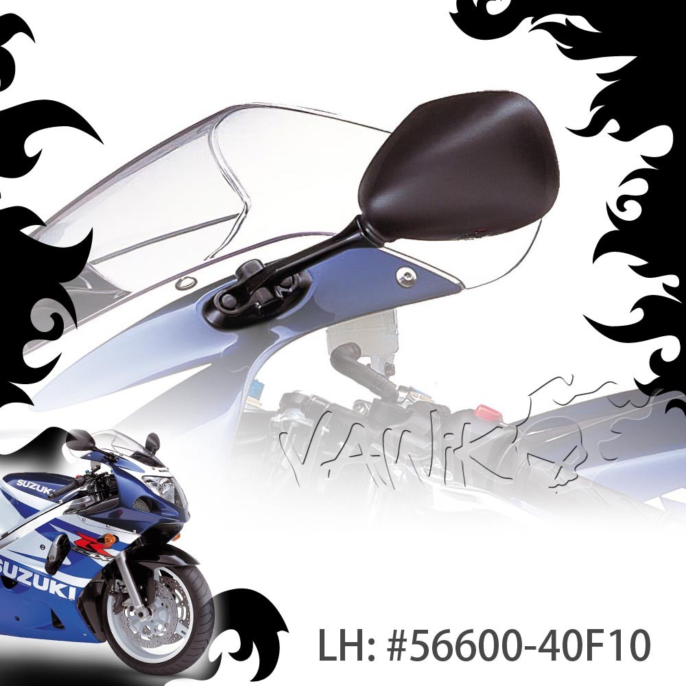VAWiK replace Left Mirror FS142 Chrome Convex Lens fits Suzuki GSX-R750 00′-03′