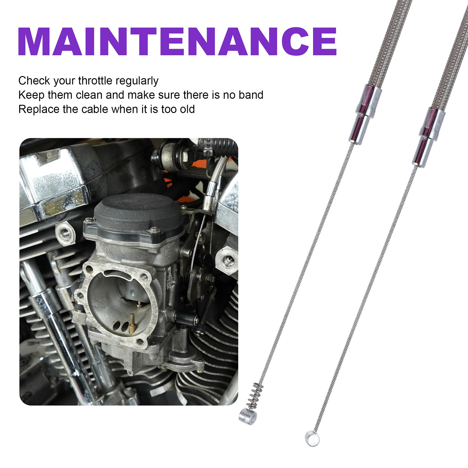 Touring Throttle Cables 45″ for Electra Street Glide 16” Bar 2000-2006