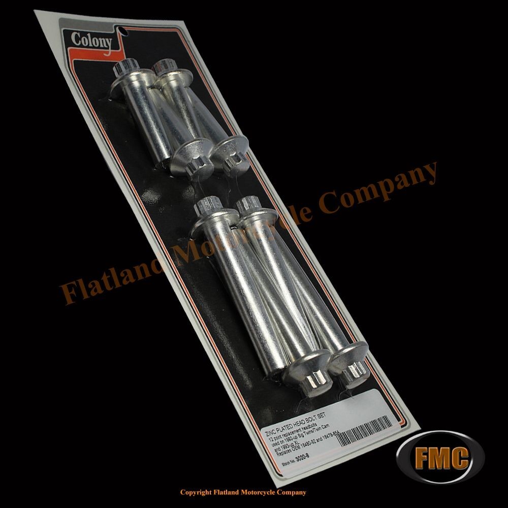 Colony 3020-8, Head Bolt Set, 12-Point, 1985-1992 Models, P/N 16480-92, Zinc