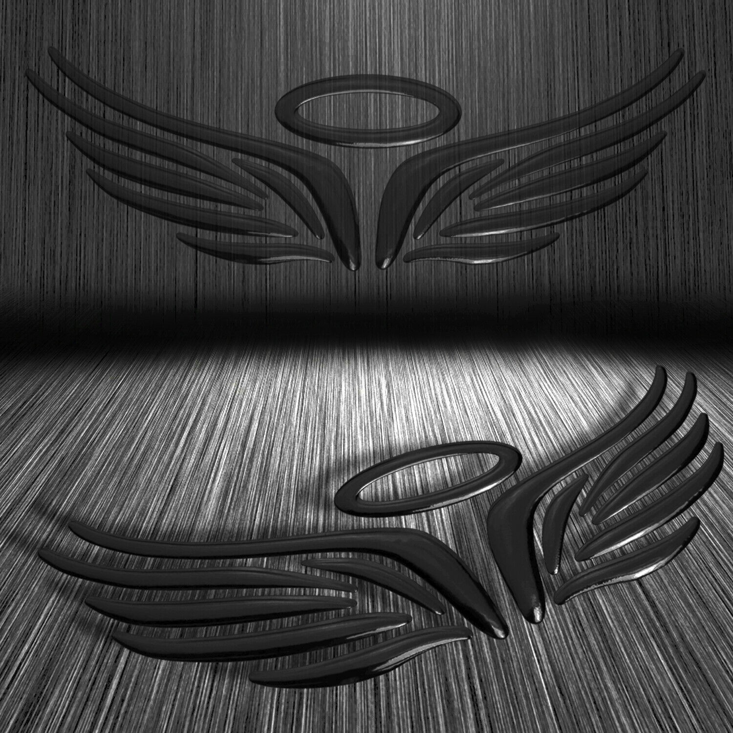 6″ Customizable Pieces Vinyl Emblem Logo Fairing/Fender Sticker Wing/Angel Black