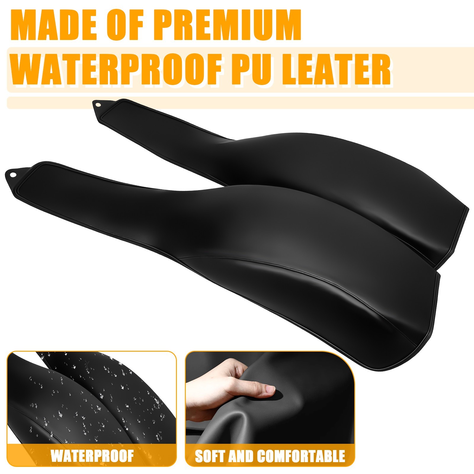 PU Leather Flame Rear Trike Fender Bra for Harley Tri Glide Ultra Classic, Black