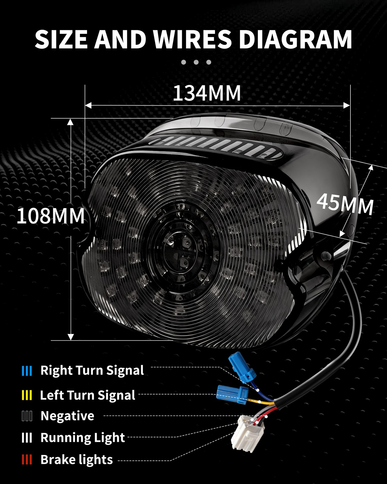 Smoked Led Tail Light Turn & License Plate Lamp For Harley Sportster 1200C & 883