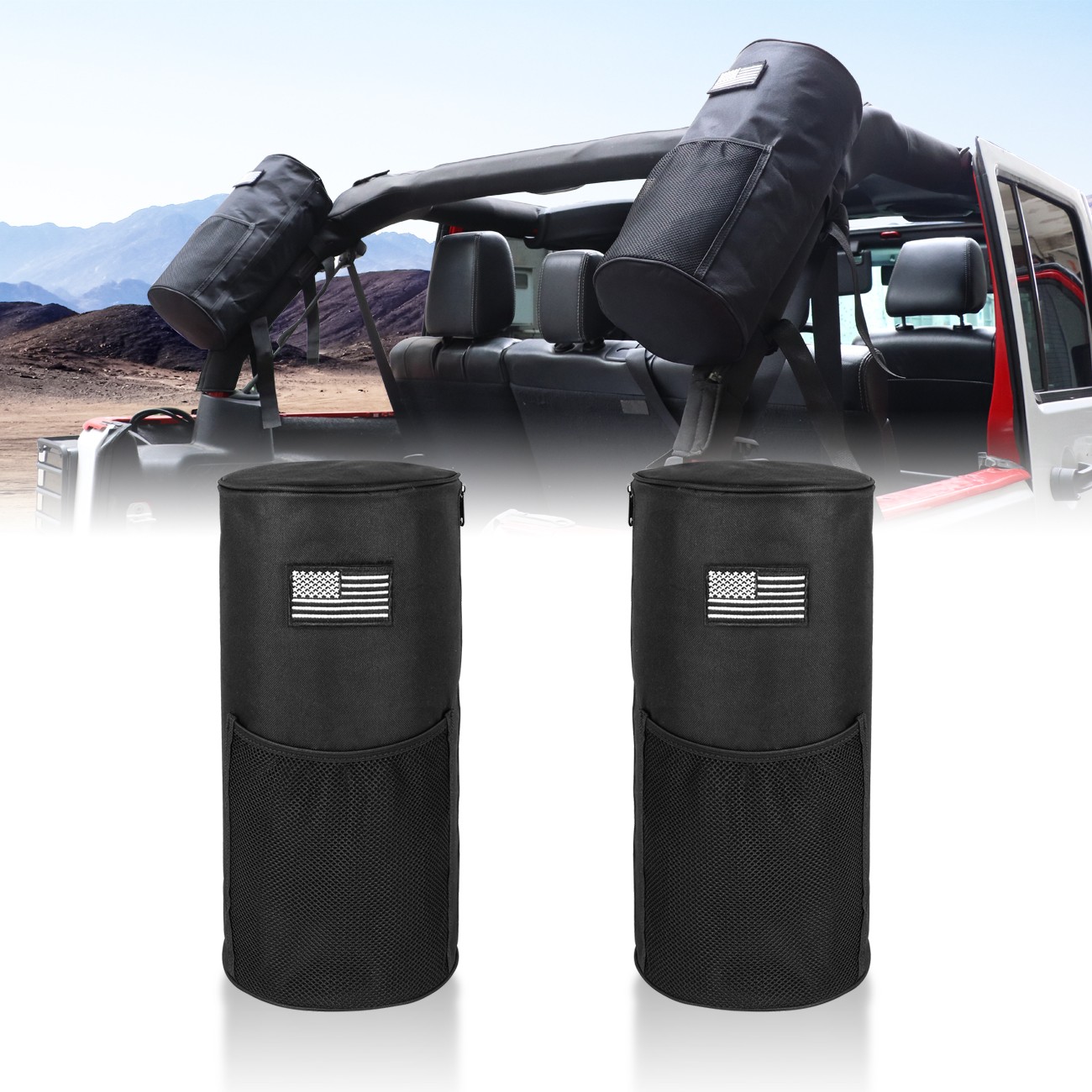 Roll bar Storage Bag Hardtop Organizer Box Fits For Jeep Gladiator JT 2007-2024