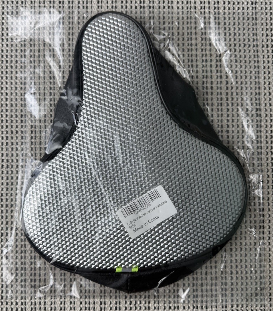 NEW Cooling Waterproof Silver Black Bike Seat Pad Cushion Cover Elastic Band