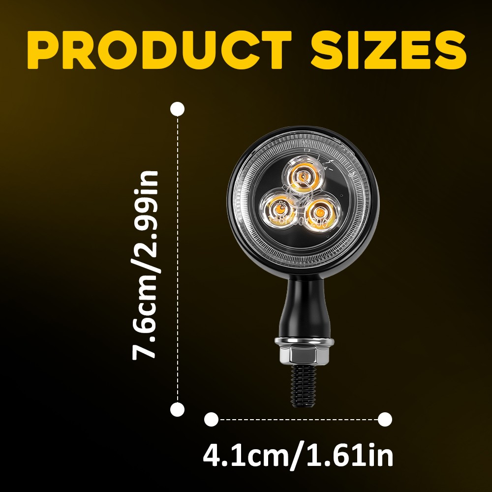 4X Universal LED Motorcycle Turn Signals Running Brake Light Amber Red Black